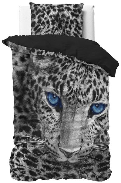 Sitheim-Europe Bettwäsche SLEEPTIME Gepard Grau Bettbezug mit Kissenbezug, 100% Baumwolle, 3 teilig, 100% Baumwolle