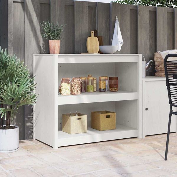 vidaXL Küchenschrank MEPPEL Weiß 106 x 55 x 92 cm Massives Kiefernholz 868162