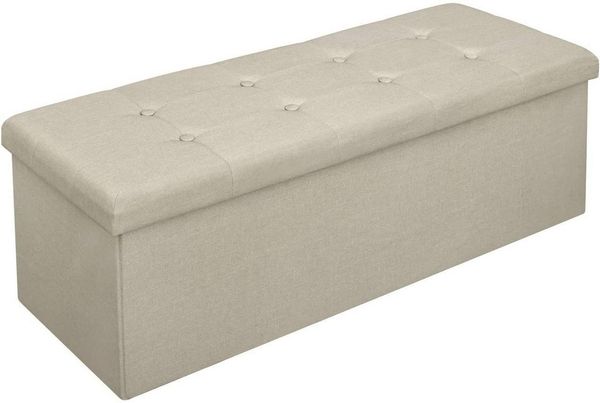 Woltu Sitzhocker (1 St), mit Stauraum 110cm, Bettbank klappbar, aus Leinen