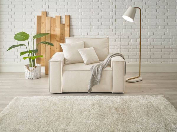 OTTO home Loveseat FINNLEY, XXL-Sessel, Lesesessel, trendige Stoffe, inkl. Zierkissen (1-St), verfügbar in den Stoffqualitäten Bouclé, Struktur fein und Mega Cord