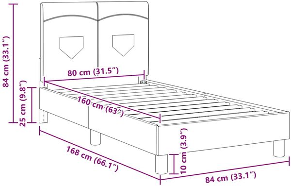 vidaXL Kinderbettgestell mit Kopfteil Dunkelgrau 80 x 160 cm Stoff 42010985 Bild 10