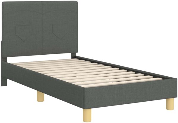 vidaXL Kinderbettgestell mit Kopfteil Dunkelgrau 80 x 160 cm Stoff 42010985 Bild 4