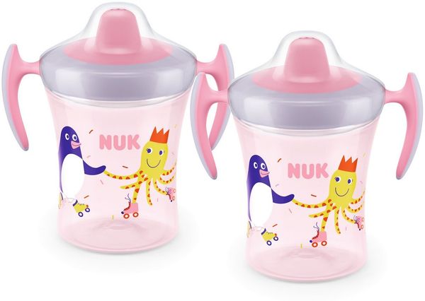 NUK Trinklernbecher NUK Trainer Cup für Zwillinge (rosa) BPA-frei, 6+ Monate, 2-tlg.