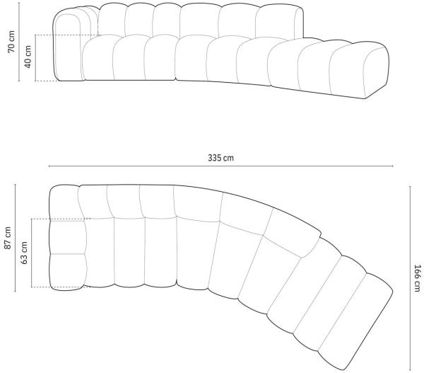 Micadoni Modulares Sofa Lupine 5-Sitzer Rechts Chenille Haga Helles Beige Bild 6