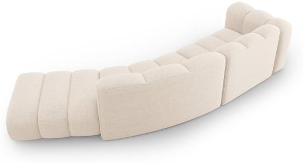 Micadoni Modulares Sofa Lupine 5-Sitzer Rechts Chenille Haga Helles Beige Bild 3