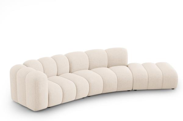 Micadoni Modulares Sofa Lupine 5-Sitzer Rechts Chenille Haga Helles Beige Bild 1