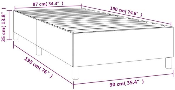 vidaXL Boxspringbettgestell Creme 90x190 cm Stoff 3120926 Bild 9