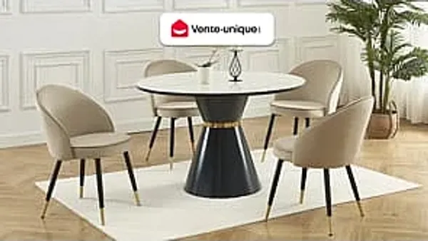 Vente-unique - MAYLINA Stuhl Samt Beige - B 61 cm x H 80,5 cm x L 55 cm