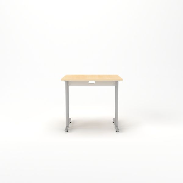 Rheinland Möbel Statio Schreibtisch 80x80 cm höhenverstellbar ±10 mm in Ahorn – kompakter Bürotisch für Homeoffice & Büro, gerader Fuß, Kabelwanne, einfache Montage, FSC® zertifiziert Bild 2