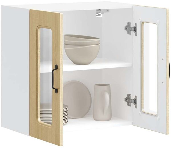 vidaXL Küchen-Hängeschrank mit Glastür Kalmar Sonoma-Eiche Holzwerkstoff 853670 Bild 5