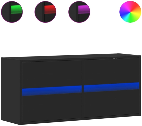 vidaXL TV-Wandschrank mit LED-Beleuchtung Schwarz 100x31x45 cm 852293