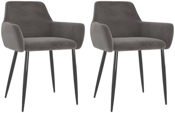 vidaXL Esszimmerstühle 2 Stk. Dunkelgrau Samt [323105]