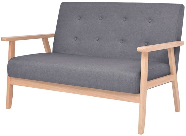 vidaXL 2-Sitzer Sofa Stoff Dunkelgrau [244652]