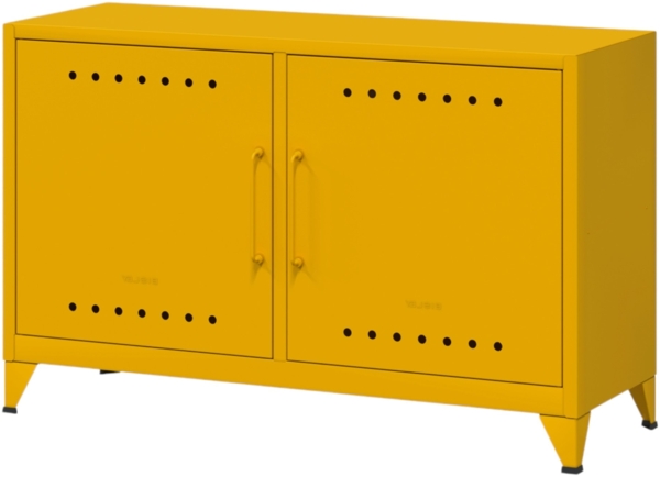 Bisley Fern Cabby Sideboard aus Metall | Metallschrank im Retro-Instustrial Design in sunflower, FERCA642