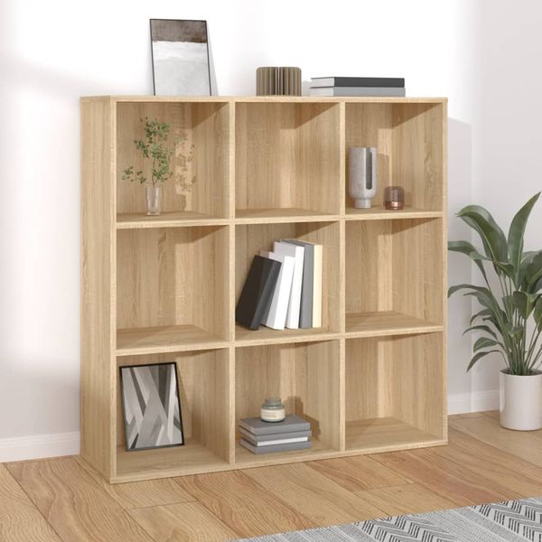 vidaXL Bücherregal Sonoma-Eiche 98 x 30 x 98 cm Spanplatte [801128]