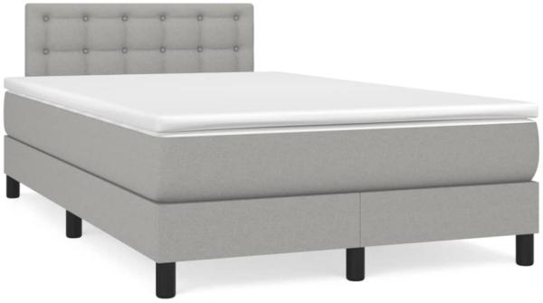 vidaXL Boxspringbett mit Matratze & LED Hellgrau 120x190 cm Stoff 3270067