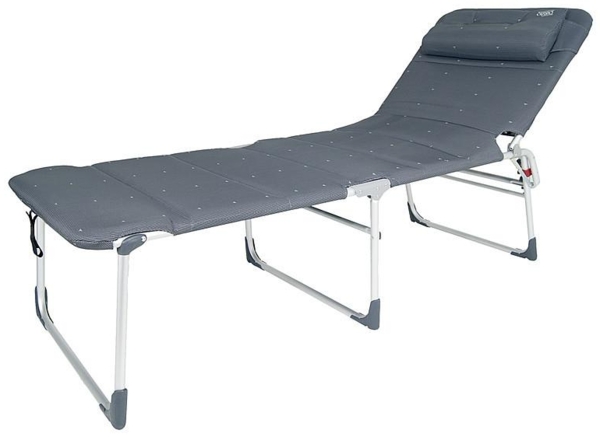 Crespo Dreibeinliege Deluxe Campingliege Gepolstert Anthrazit