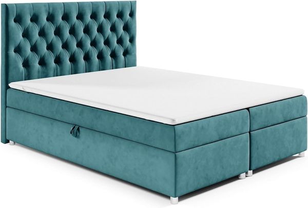 Best for Home Boxspringbett mit Bettkasten Doppelbett Trinity K14 Bonellfederkern inkl 7cm Topper (140x200 160x200 180x200 200x200 cm, Bonell-Matratze, gepolstertes Kopfteil, Polsterbett versch. Größen), mit oder ohne Topper, Flexible Liefermöglichkeit...