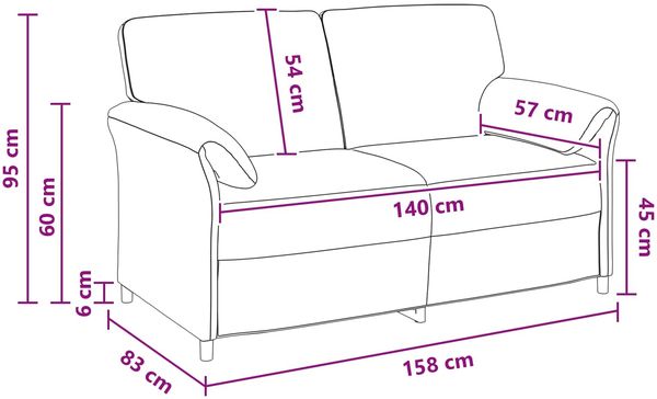 vidaXL 2-Sitzer Sofa Hellgrün 158 x 83 x 95 cm Samt 42033956 Bild 8