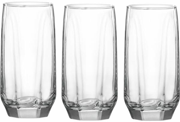 Ritzenhoff & Breker Longdrinkglas Ayala, 3er Set, Trinkglas, Saftglas, Wasserglas, Longdrink, Glas, Klar, 390 ml, 813197