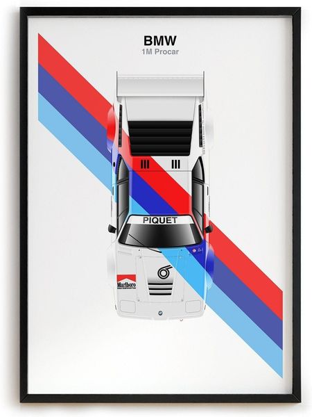 Poster Formel 1 Rennwagen Helm Rennfahrer Name Unterschrift · Deko Print ohne Rahmen - A BMW / 40x50 cm
