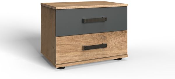 Wimex Nachttisch Stockholm, Nachtkommode 52cm breit, Made in Germany, Industrial Look, 2 Höhen zur Auswahl, einzeln oder im 2er Set