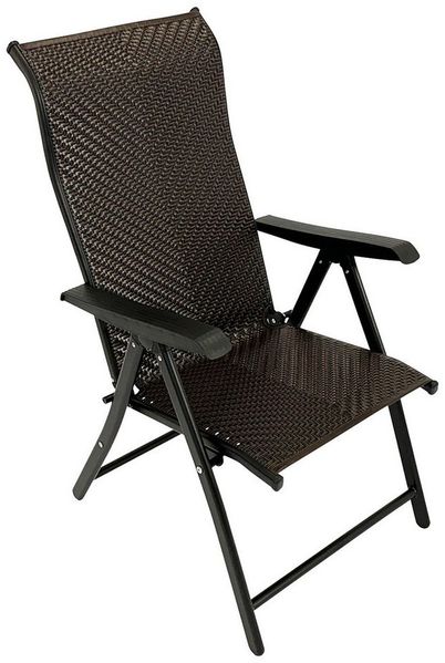 TPFGarden Gartenstuhl WASHINGTON (2er Set Klappsessel - Hochlehner - Stahl grau - Polyrattan braun), Hochwertiger Outdoor Stuhl mit den Maßen (BxHxT): 58 x 111 x 71 cm
