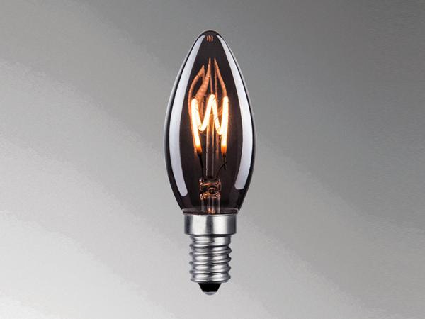 E14 Filament LED Deko Leuchtmittel Kerze Vintage Rauchfarben - 2 Watt, 25 Lumen