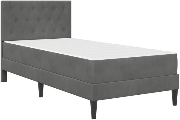 vidaXL Bettgestell mit Matratze Dunkelgrau 90 x 200 cm Samt 3415025 Bild 3