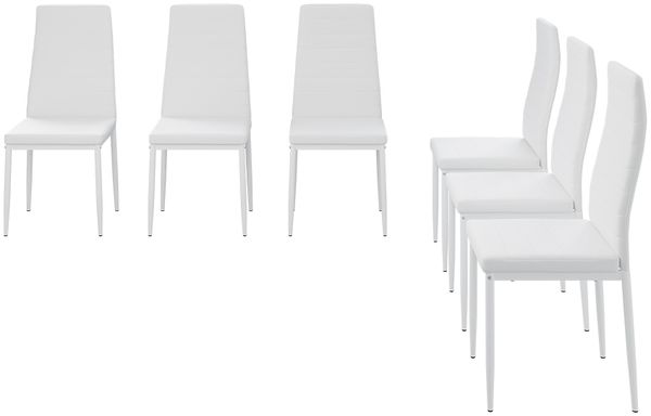 Esszimmerstuhl Grand Weiß 42.5 x 48 cm 6er Set Vicco