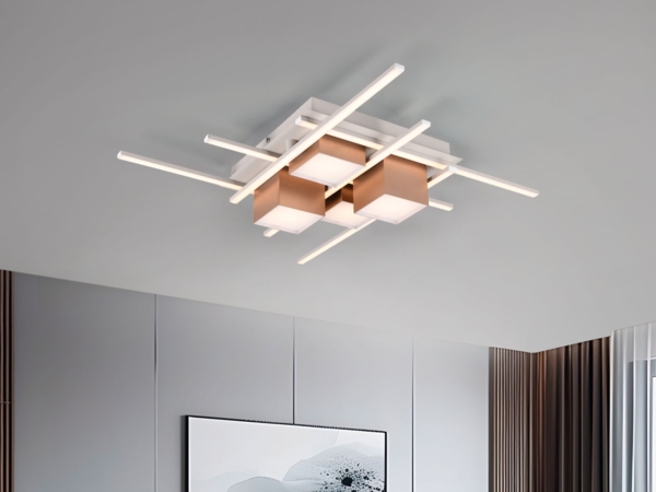 LED Deckenleuchte ROGER Coffee mit Fernbedienung, Breite 70cm