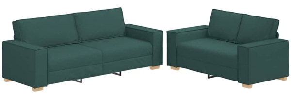 vidaXL 2-teiliges Sofa-Set mit Kissen, dunkelgrüner Stoff 3324696