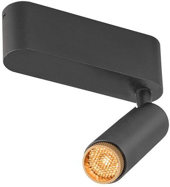 SLV GRIP! S, Deckenaufbauleuchte, single, PHASE, 2700 K, 11 W, 29°, schwarz / gold - Wand- und Deckenleuchten