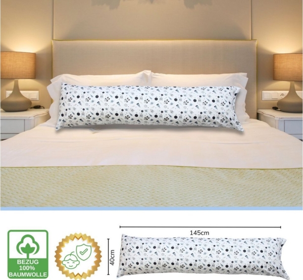 EMI & SAM Stillkissen Seitenschläfer Kissen Nackenkissen 40x145cm Ganzkörperkissen, 18L. Kosmos - Bezug Bild 2