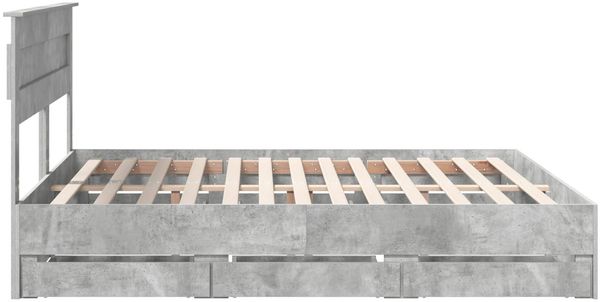 vidaXL Bettrahmen mit Kopfteil Beton Grau 200 x 200 cm Ingenieurs Holz 3409825 Bild 9