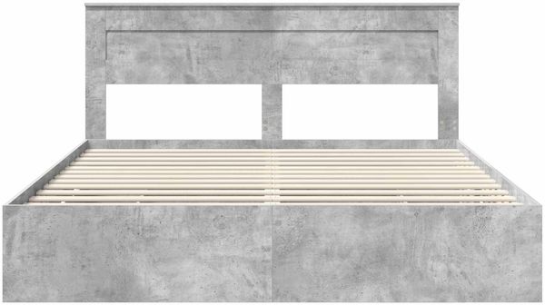 vidaXL Bettrahmen mit Kopfteil Beton Grau 200 x 200 cm Ingenieurs Holz 3409825 Bild 8