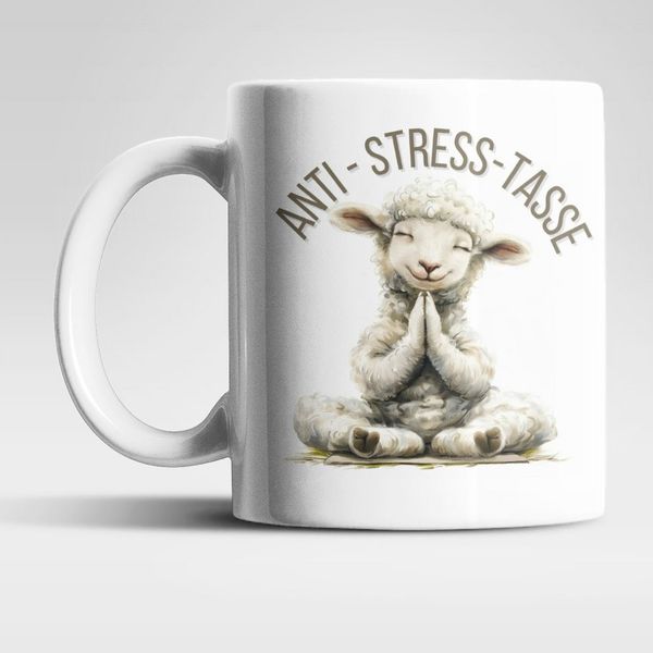 WS-Trend Tasse Anti Stress Schäfchen Schaf Kaffeetasse Teetasse Geschenkidee 325 ml, 1-tlg, Keramik