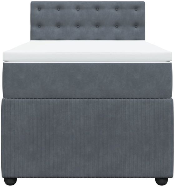 vidaXL Boxspringbett mit Matratze Dunkelgrau 80x200 cm Samt 3289903 Bild 6