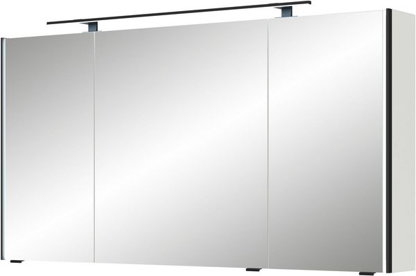 Saphir Spiegelschrank Serie 7045 Badezimmer-Spiegelschrank inkl. LED-Beleuchtung, 3 Türen Badschrank 133,2 cm breit, inkl. LEDplus Schalter und Türdämpfer