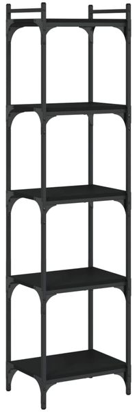 Bücherregal | Standregal 5 Böden Schwarz 40x30x154 cm Holzwerkstoff