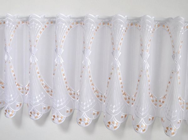 Stickereien Plauen Scheibengardine Fächer (1 St), Stangendurchzug, transparent, Voile