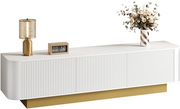 170 cm TV-Lowboard (lang) |Modernes TV-Lowboard mit Stauraum – Abgerundetes Design, Kabelmanagement, Texturfront, – Medienkonsole Wohnzimmer