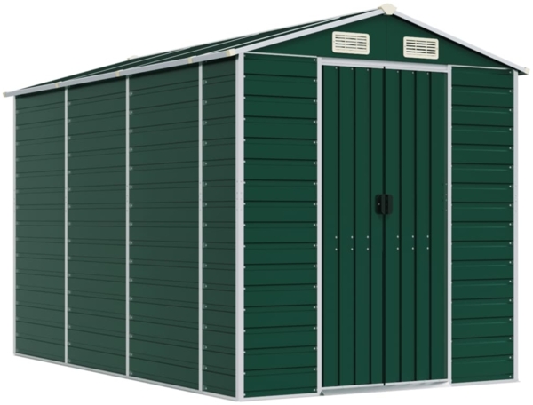 vidaXL Gartenhaus Grün 191 x 300 x 198 cm Verzinkter Stahl 3188233