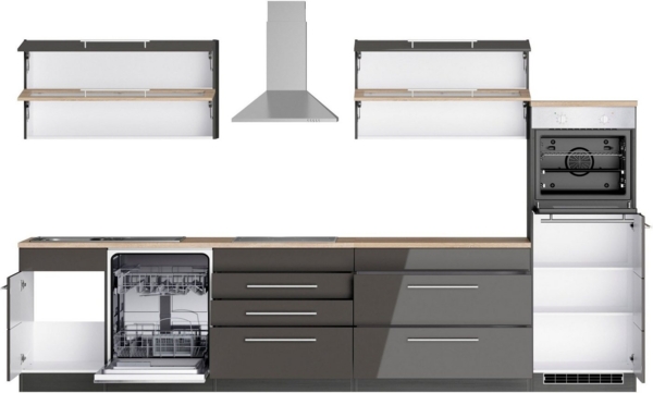 KOCHSTATION Küchenzeile KS-Wien, Breite 350 cm, wahlweise mit E-Geräten Bild 3