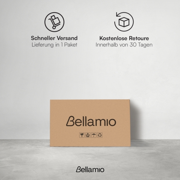 Bellamio 'Tolt' Wäschesammler aus Stoff mit Bambus, mit Deckel, 65L, ein Fach, mit herausnehmbaren und waschbarem Wäschesack, zusammenklappbar, beige Bild 9