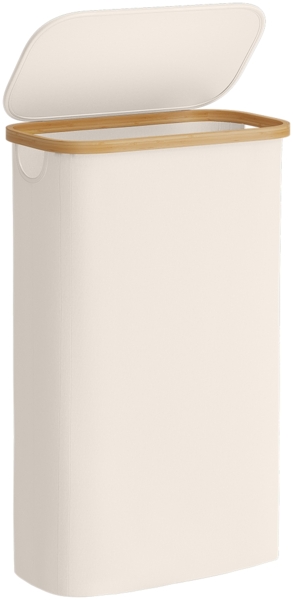 Bellamio 'Tolt' Wäschesammler aus Stoff mit Bambus, mit Deckel, 65L, ein Fach, mit herausnehmbaren und waschbarem Wäschesack, zusammenklappbar, beige Bild 11