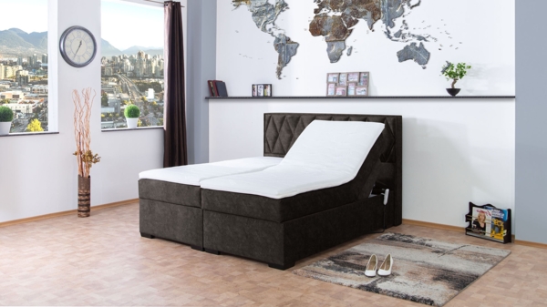 Meisterbetten Boxspringbett Loki 180x200 in DS-Anthracite, Matratzenbezug Nano, Ergoflex-Topper Bild 3