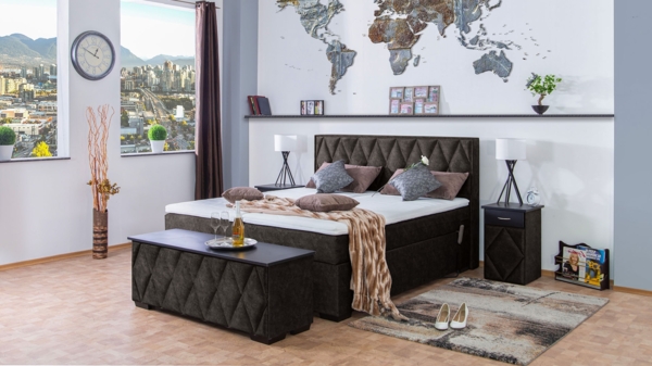 Meisterbetten Boxspringbett Loki 180x200 in DS-Anthracite, Matratzenbezug Nano, Ergoflex-Topper Bild 4