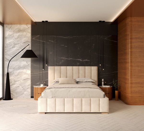 thematys Polsterbett Bett Stauraumbett Velours 90x200, 120x200, 140x200, 160x200, 180x200cm (MADE IN EU - mit hochwertigem Velours Bezug, Bettrahmen, Bett, Optional mit Matratze bestellbar, mit großen gepolsterten Kopfteil, mit Bettkasten zum aufklappe...