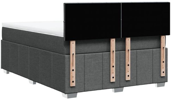 vidaXL Boxspringbett mit Matratze Dunkelgrau 140x200 cm Stoff 3289392 Bild 8